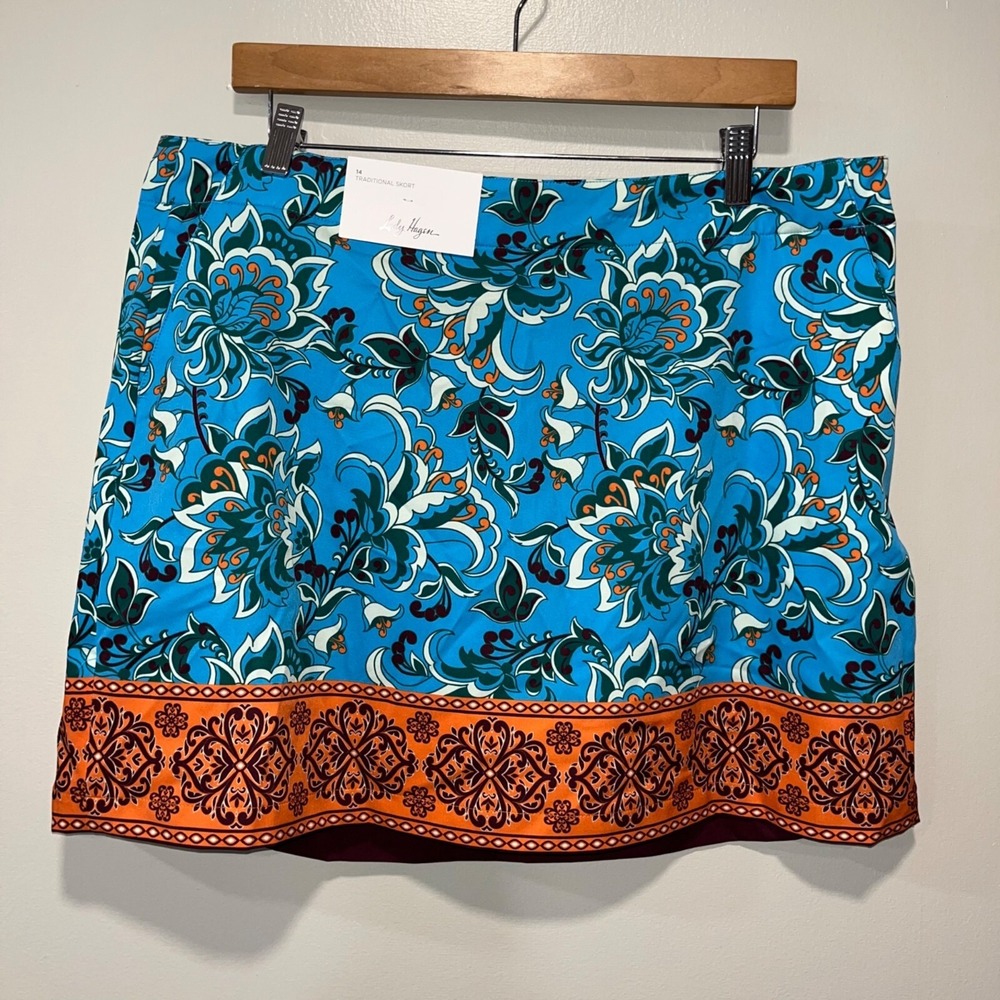 Lady Hagen Women's Traditional Fashion‎ Scarf Skort Size 14 Blue NWT